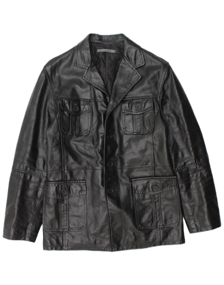 Imperial Mens Leather Jacket UK 36 Small Black Leather