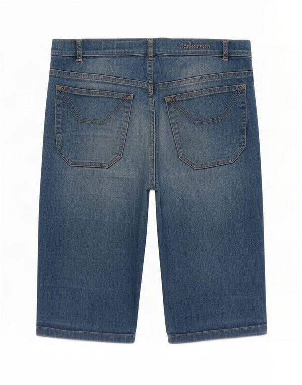 Jeckerson Womens Bermuda Denim Shorts Medium W30 Blue Cotton
