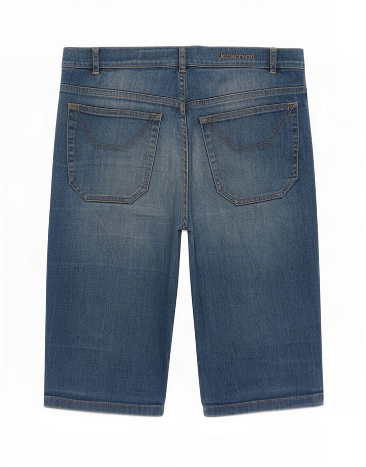 Jeckerson Womens Bermuda Denim Shorts Medium W30 Blue Cotton