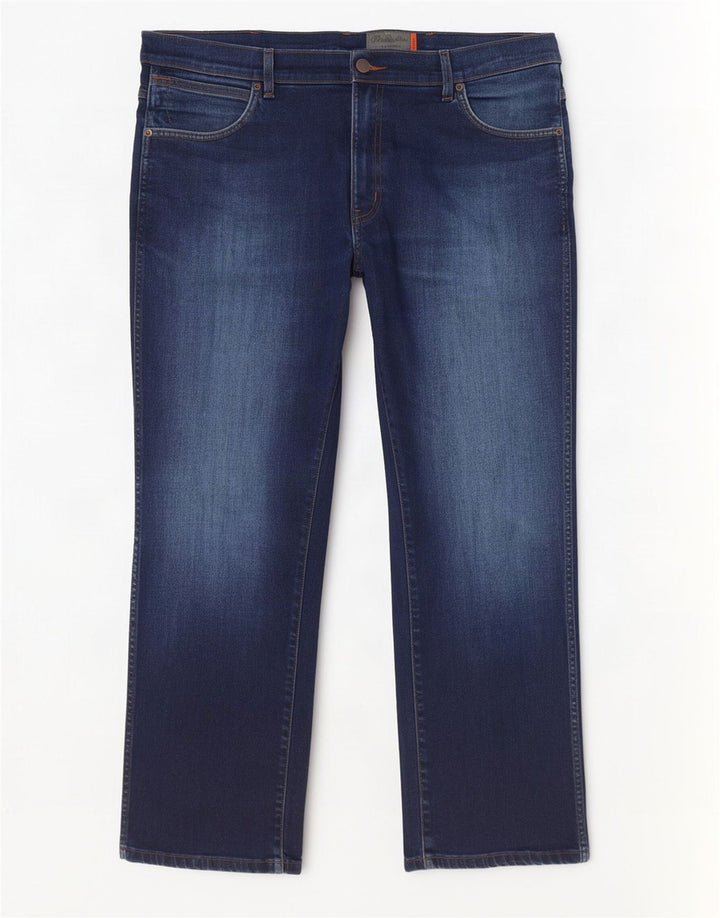 Wrangler Mens Texas Stretch Straight Jeans W38 L30 Blue Cotton