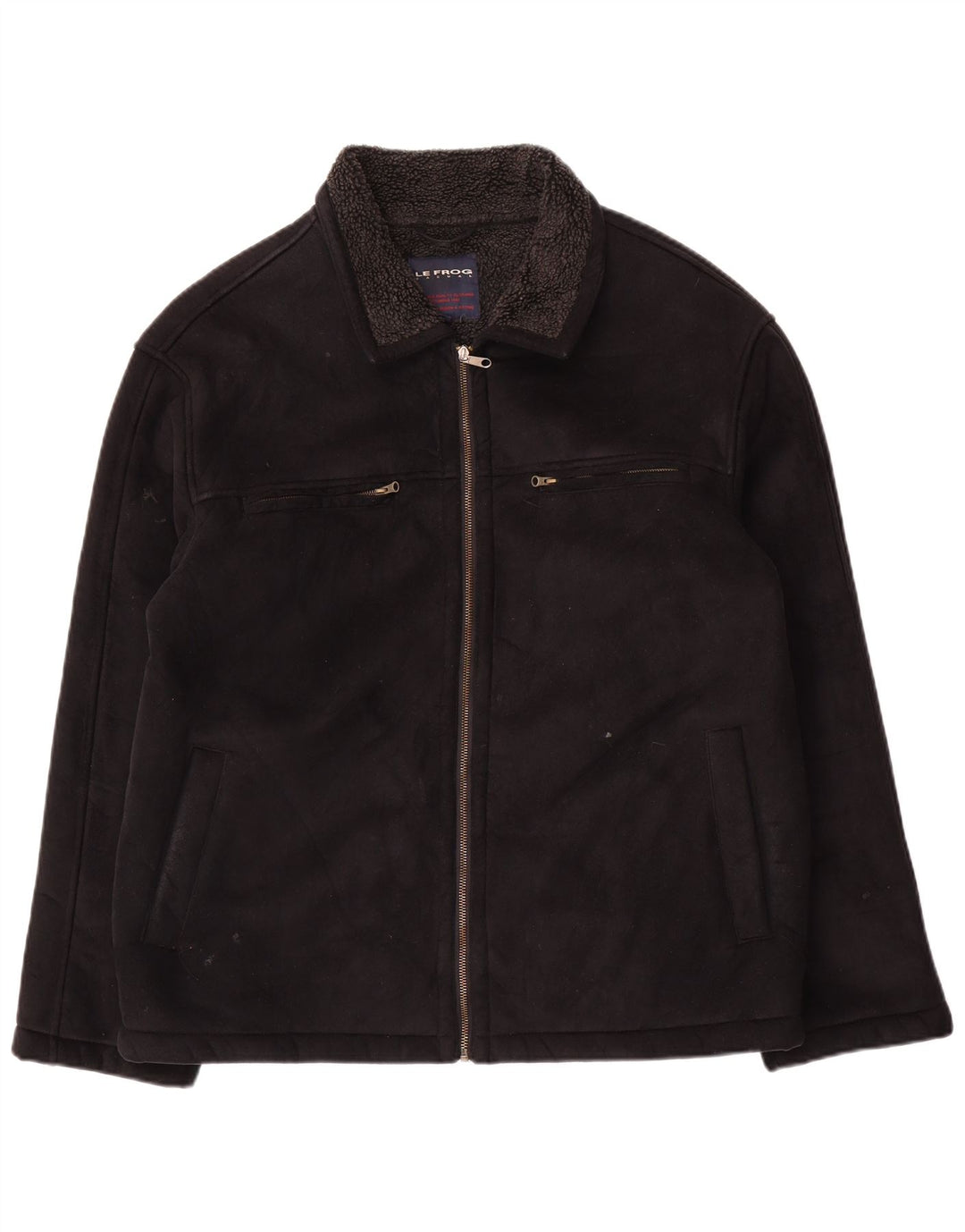 Le Frog Mens Utility Jacket UK 38 Medium Black Polyester