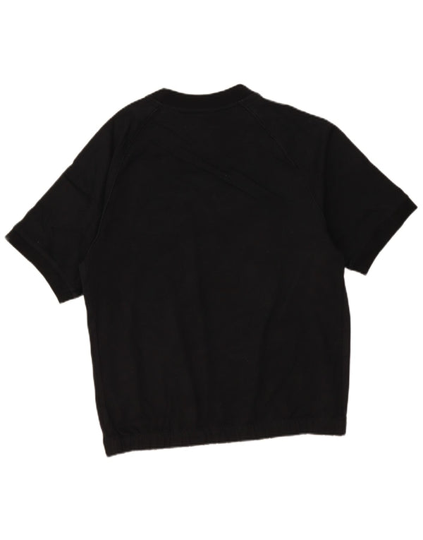Adidas Mens Short Sleeve Sweatshirt Jumper Small Black Cotton
