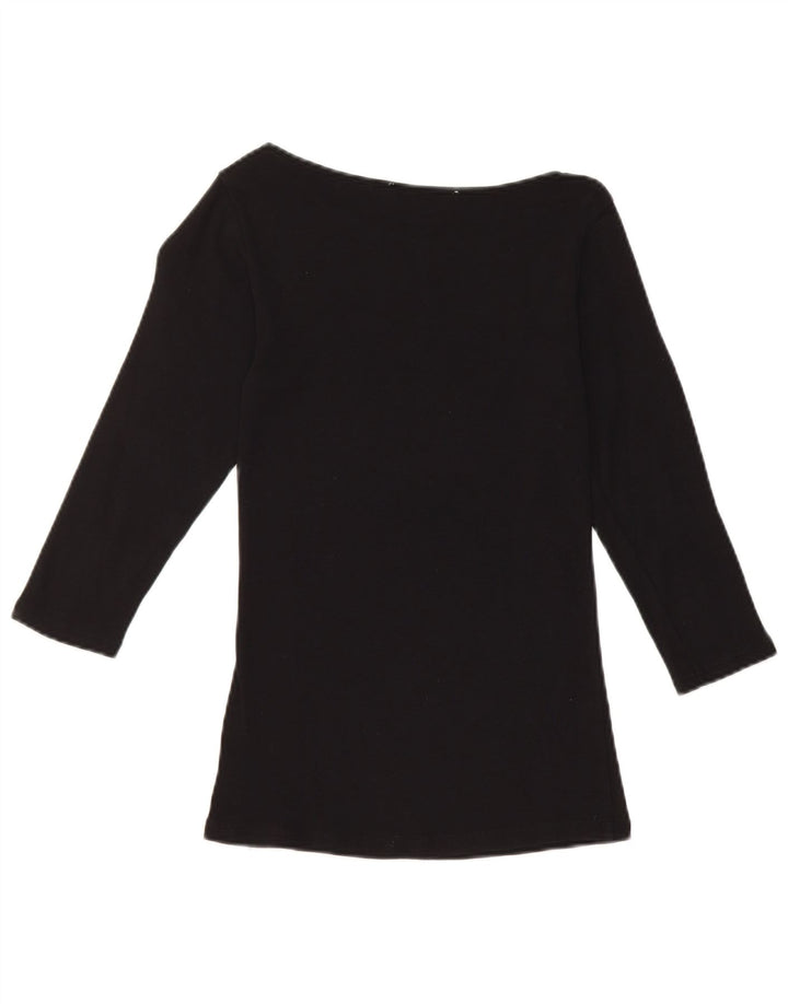 Zara Womens Top 3/4 Sleeve UK 8 Small Black
