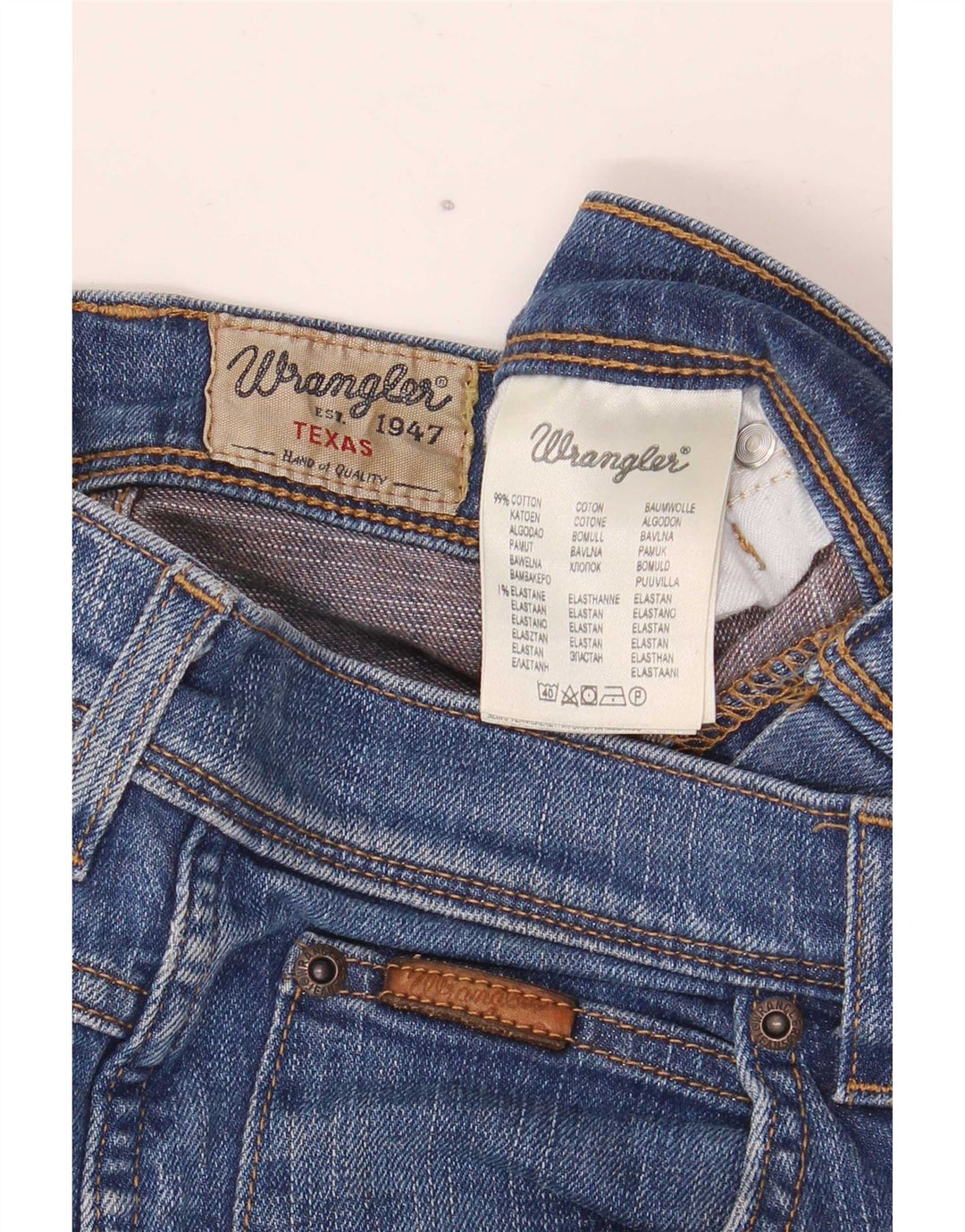 Wrangler Mens Texas Stretch Straight Jeans W30 L32 Blue Cotton