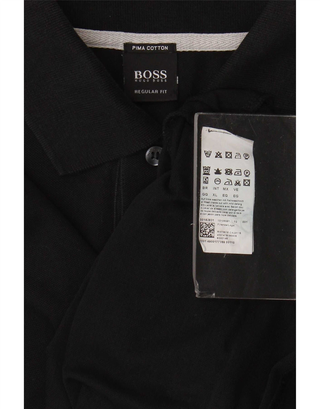 Hugo Boss Mens Regular Fit Polo Shirt XL Black Cotton