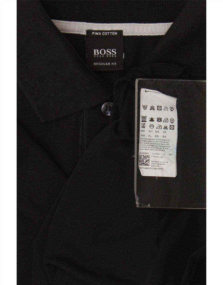 Hugo Boss Mens Regular Fit Polo Shirt XL Black Cotton