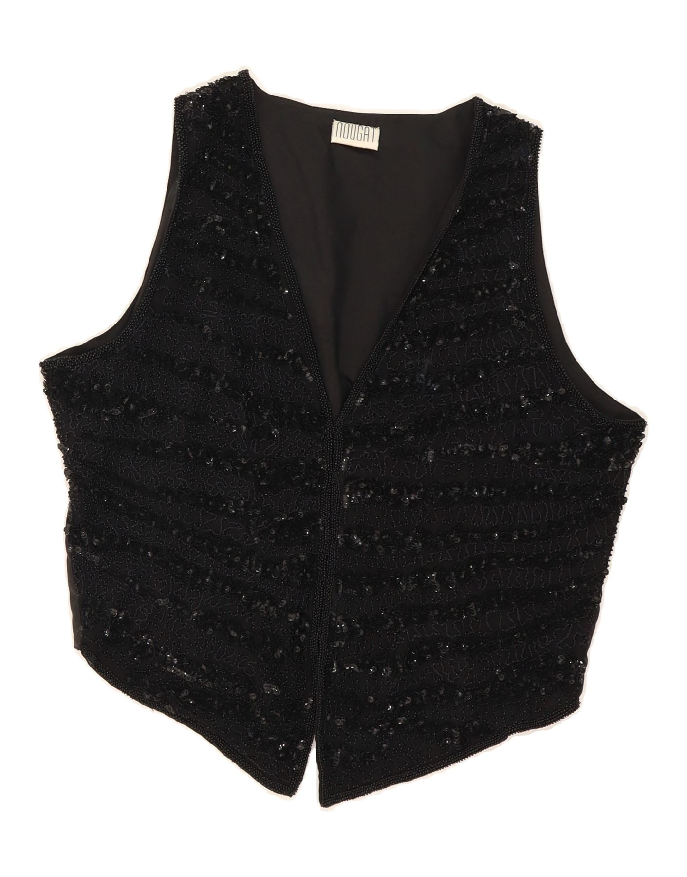 NOUGAT Womens Waistcoat UK 14 Large Black Geometric Vintage Nougat and Second-Hand Nougat from Messina Hembry 