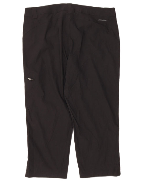 Eddie Bauer Womens Cargo Capri Trousers US 10 Large W34 L21 Navy Blue Nylon