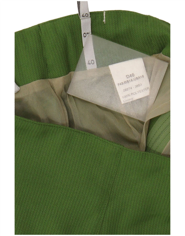 Vintage Womens High Waist Mini Skirt IT 40 W28 Green Polyester
