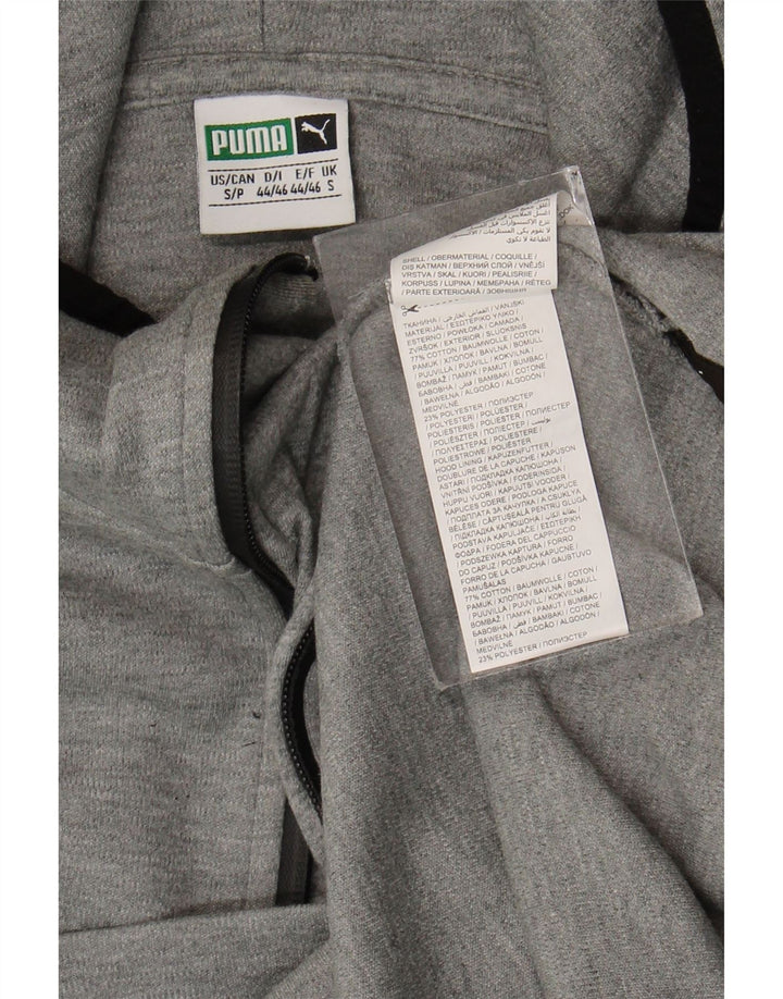 Puma Mens Zip Neck Hoodie Jumper Small Grey Cotton