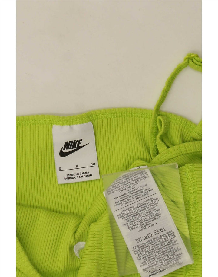 Nike Womens Crop Cami Top UK 8 Small Green Cotton