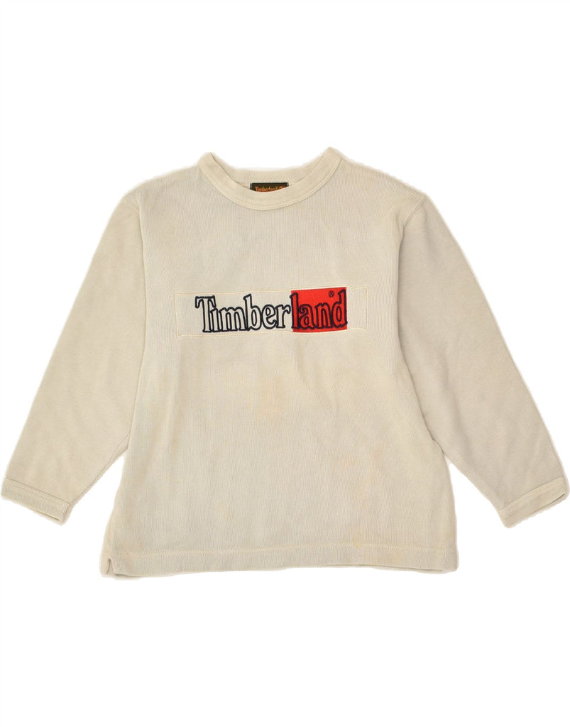 TIMBERLAND Boys Graphic Top Long Sleeve 7-8 Years Grey Cotton | Vintage Timberland | Thrift | Second-Hand Timberland | Used Clothing | Messina Hembry 