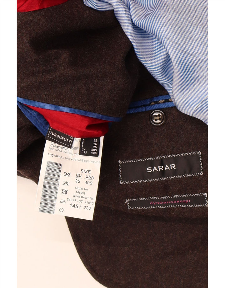 Sarar Mens 2 Button Blazer Jacket UK 40 Large Brown Wool