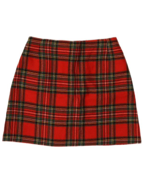 Vintage Womens A-Line Skirt W26 Small Red Check