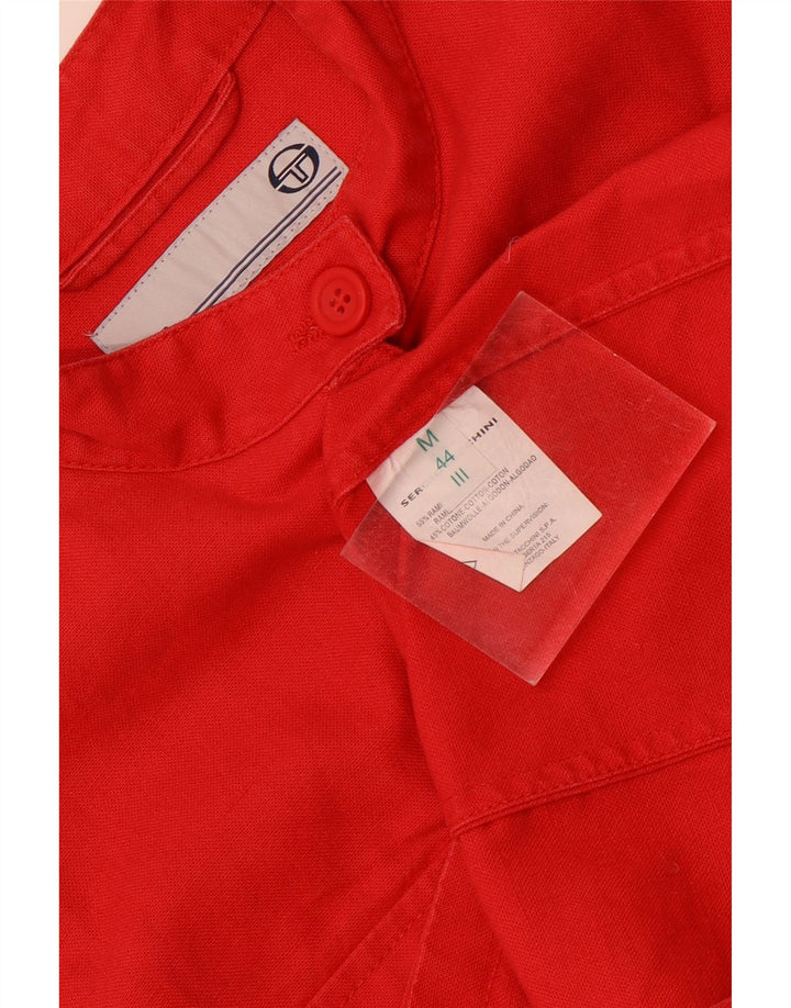 Sergio Tacchini Womens Utility Jacket IT 44 Medium Red Ramie