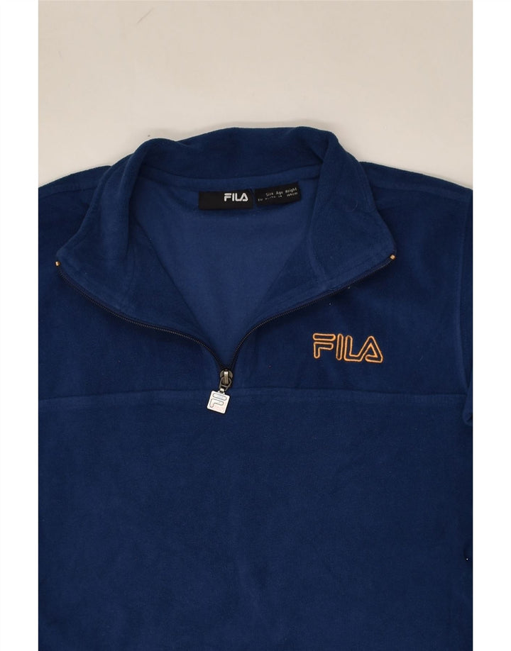 FILA Boys Zip Neck Fleece Jumper 13-14 Years Blue Polyester | Vintage Fila | Thrift | Second-Hand Fila | Used Clothing | Messina Hembry 