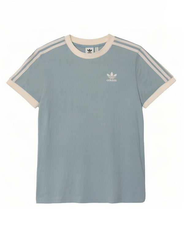 Adidas Womens T-Shirt Top UK 6 XS Blue Colourblock Cotton