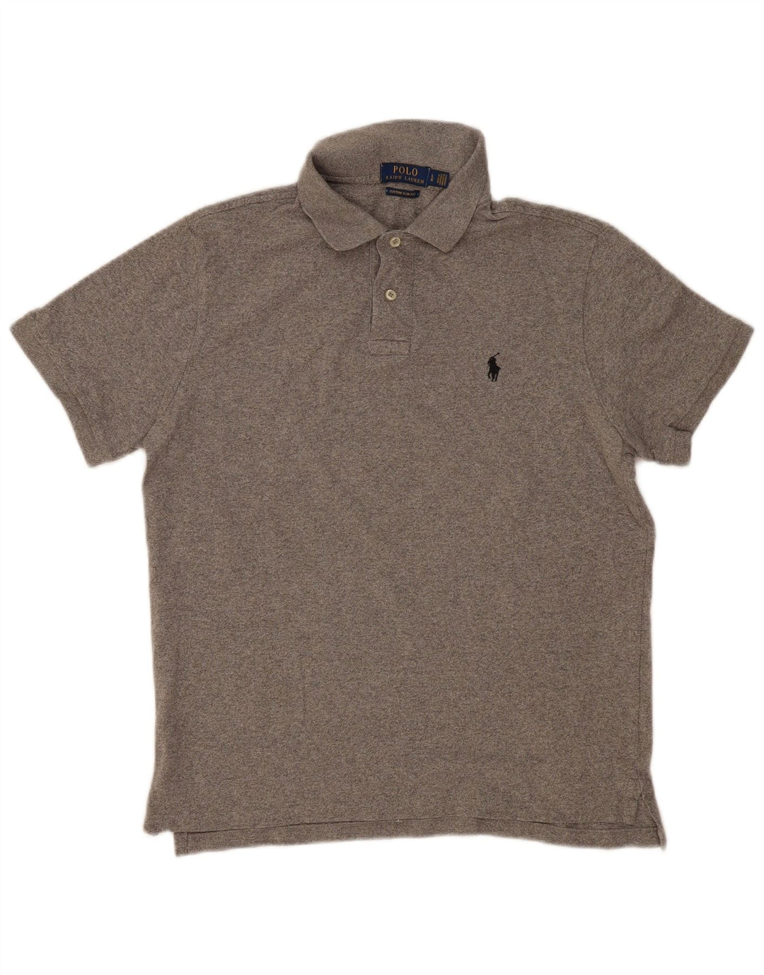 POLO RALPH LAUREN Mens Custom Slim Fit Polo Shirt Large Grey Cotton
