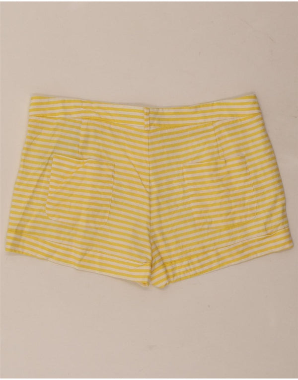 Zara Womens Hot Pants Small W26  Yellow Pinstripe Viscose