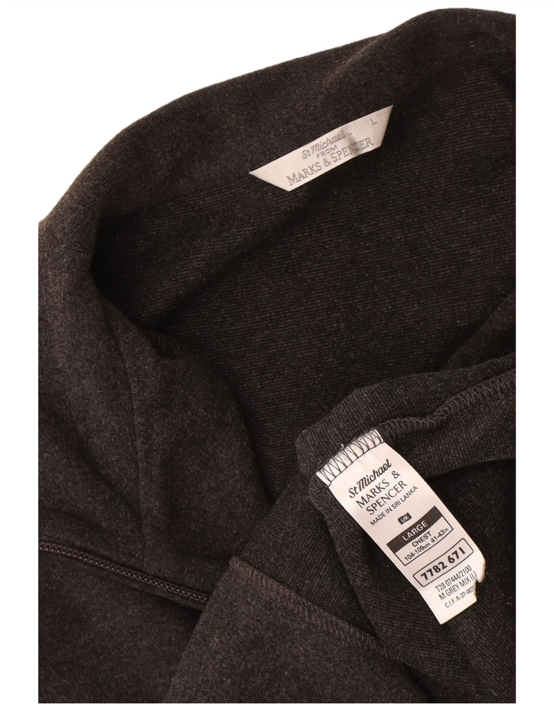 Marks & Spencer Mens Tracksuit Top Jacket Large Grey Cotton