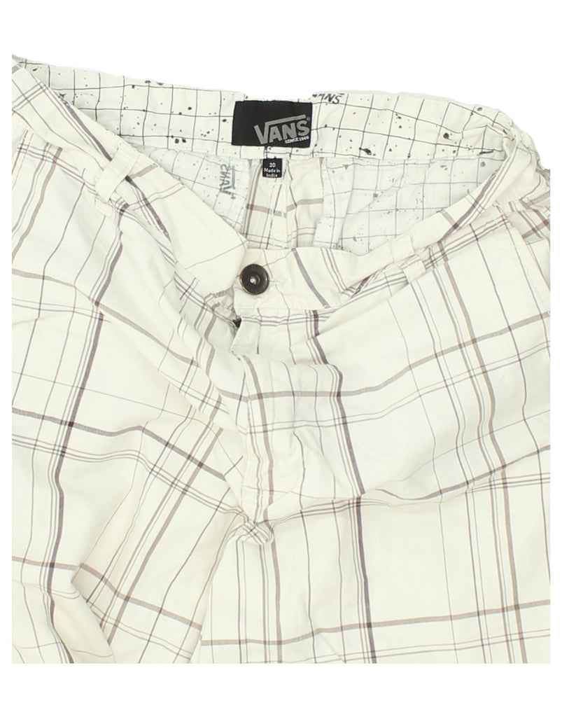 VANS Mens Chino Shorts W30 Medium Grey Check Cotton | Vintage Vans | Thrift | Second-Hand Vans | Used Clothing | Messina Hembry 