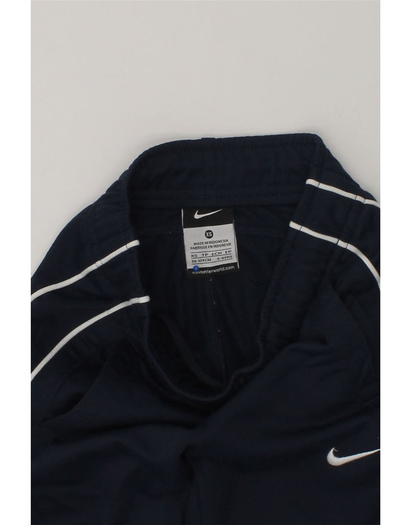 NIKE Boys Tracksuit Trousers 3-4 Years XS  Navy Blue Polyester | Vintage Nike | Thrift | Second-Hand Nike | Used Clothing | Messina Hembry 