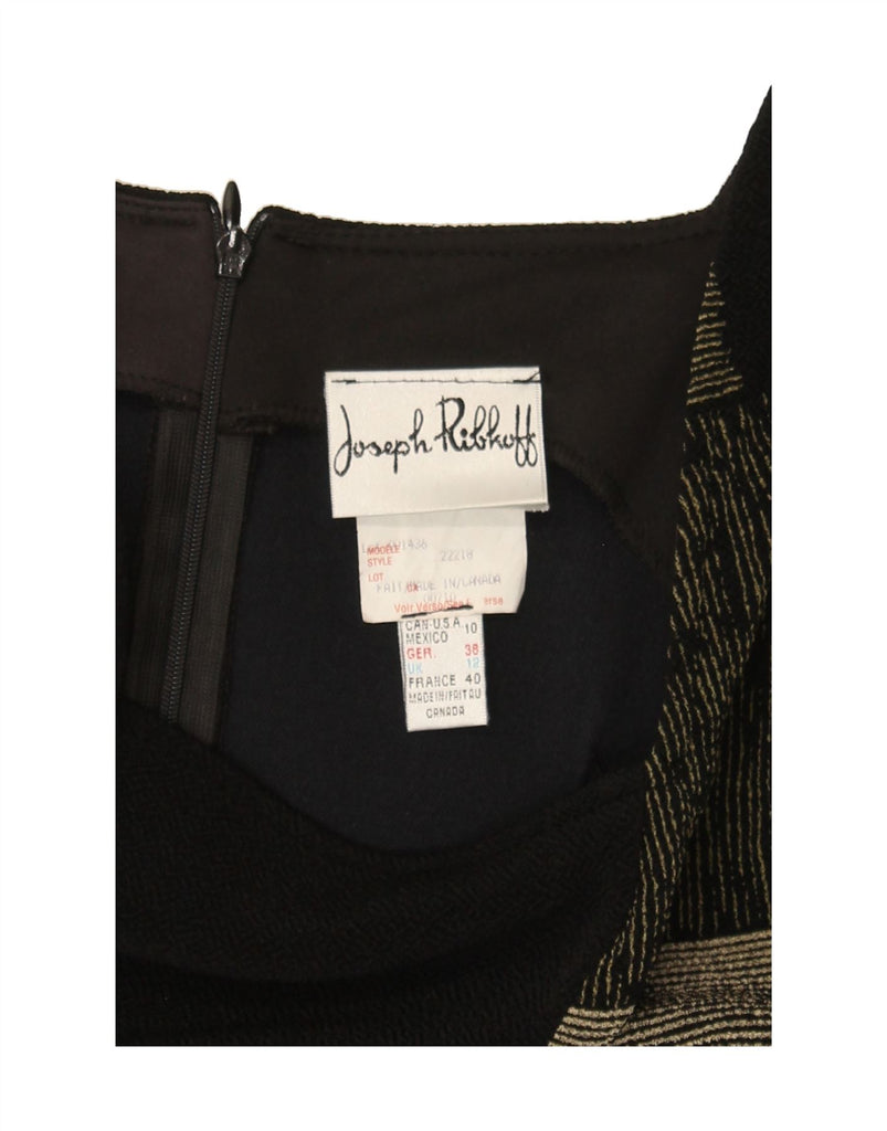 JOSEPH RIBKOFF Womens Bodycon Dress UK 12 Medium Black Patchwork Vintage Joseph Ribkoff and Second-Hand Joseph Ribkoff from Messina Hembry 