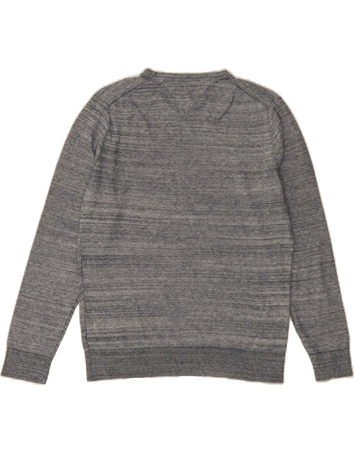 TOMMY HILFIGER Womens Crew Neck Jumper Sweater UK 14 Medium Blue Striped Vintage Tommy Hilfiger and Second-Hand Tommy Hilfiger from Messina Hembry 