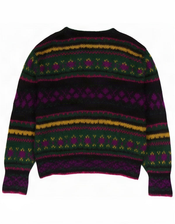 Benetton Womens Cardigan Sweater IT 46 Large Multicoloured Fair Isle