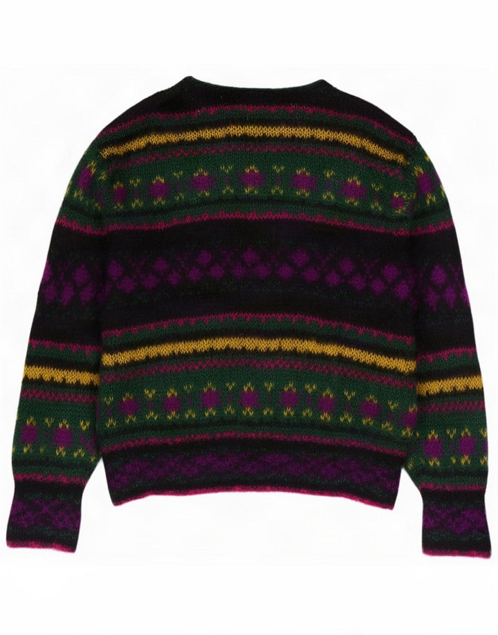 Benetton Womens Cardigan Sweater IT 46 Large Multicoloured Fair Isle