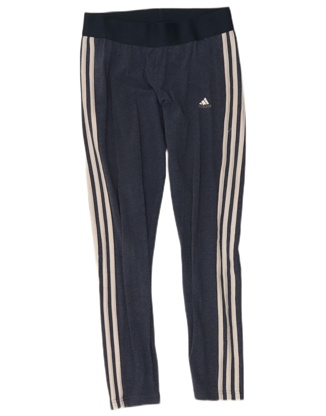 Adidas Womens Leggings UK 12/14 Medium Navy Blue Cotton