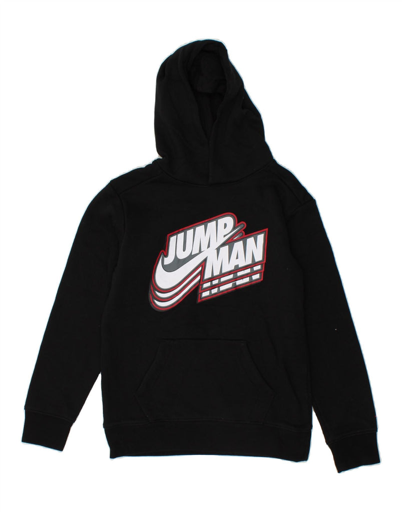 NIKE Boys Graphic Hoodie Jumper 12-13 Years Large Black Cotton Vintage Nike and Second-Hand Nike from Messina Hembry 