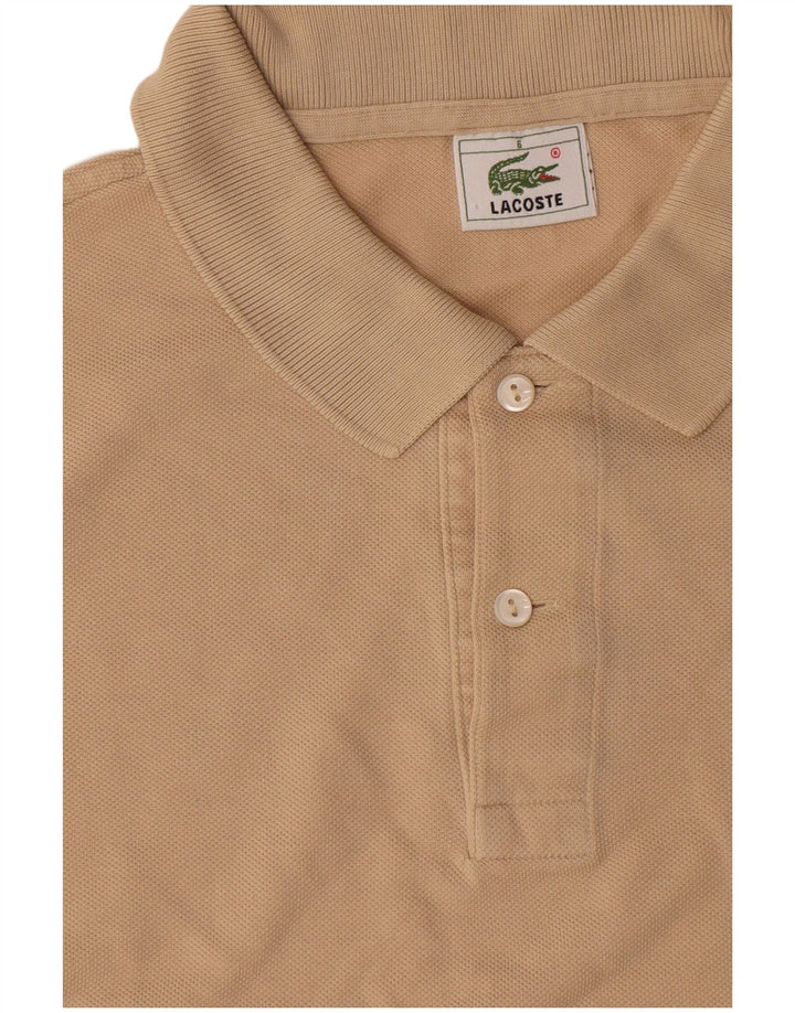 Lacoste Mens Polo Shirt Size 5 Large Beige Cotton