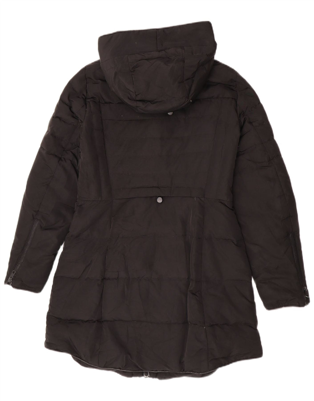 Zara Womens Hooded Padded Coat UK 14 Medium Black
