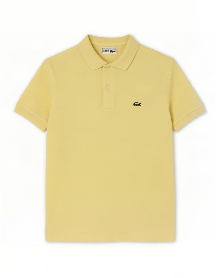 Lacoste Mens Polo Shirt Size 4 Medium Yellow Cotton