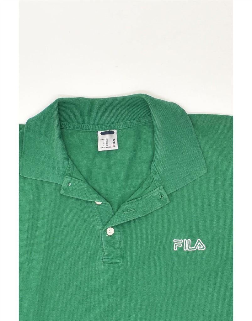 FILA Mens Polo Shirt IT 56 2XL Green Cotton | Vintage Fila | Thrift | Second-Hand Fila | Used Clothing | Messina Hembry 