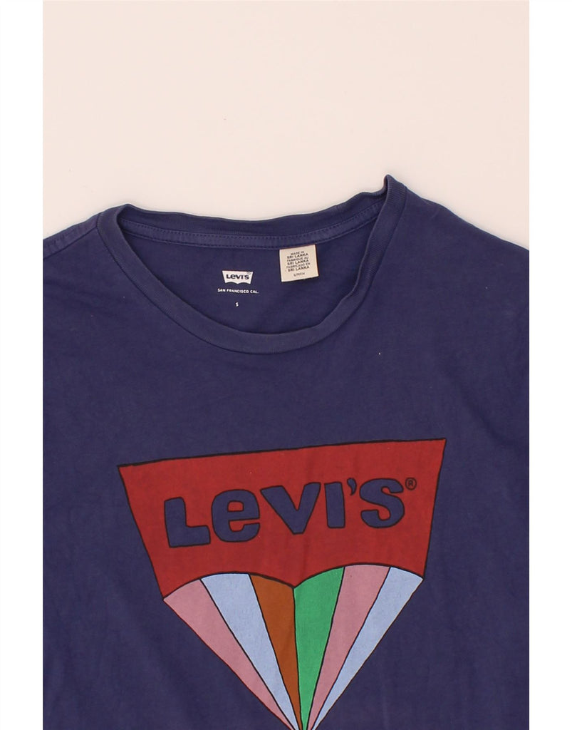 LEVI'S Mens Graphic T-Shirt Top Small Navy Blue Cotton Vintage Levi's and Second-Hand Levi's from Messina Hembry 
