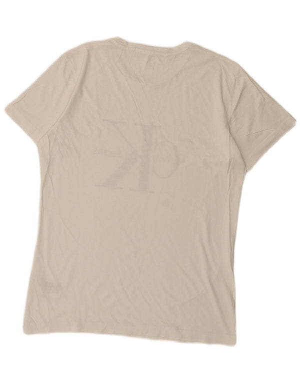 Calvin Klein Jeans Mens Graphic T-Shirt Top Large White Cotton