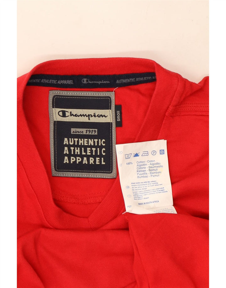 Champion Mens T-Shirt Top Small Red Cotton