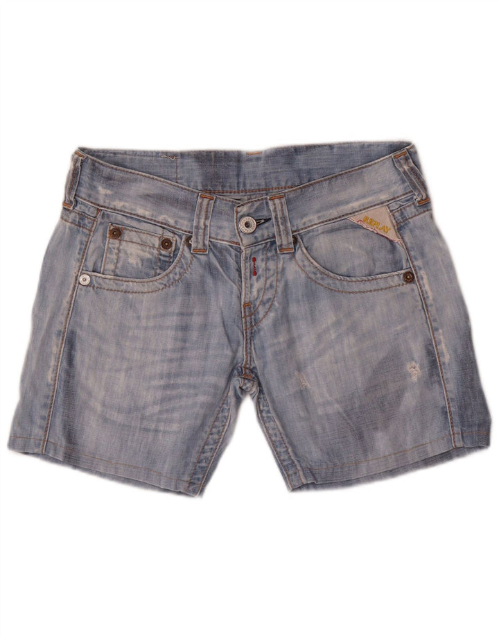Replay Womens Denim Shorts W27 Small Blue Cotton
