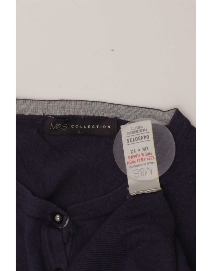 Marks & Spencer Womens Cardigan Sweater UK 12 Medium Purple Viscose