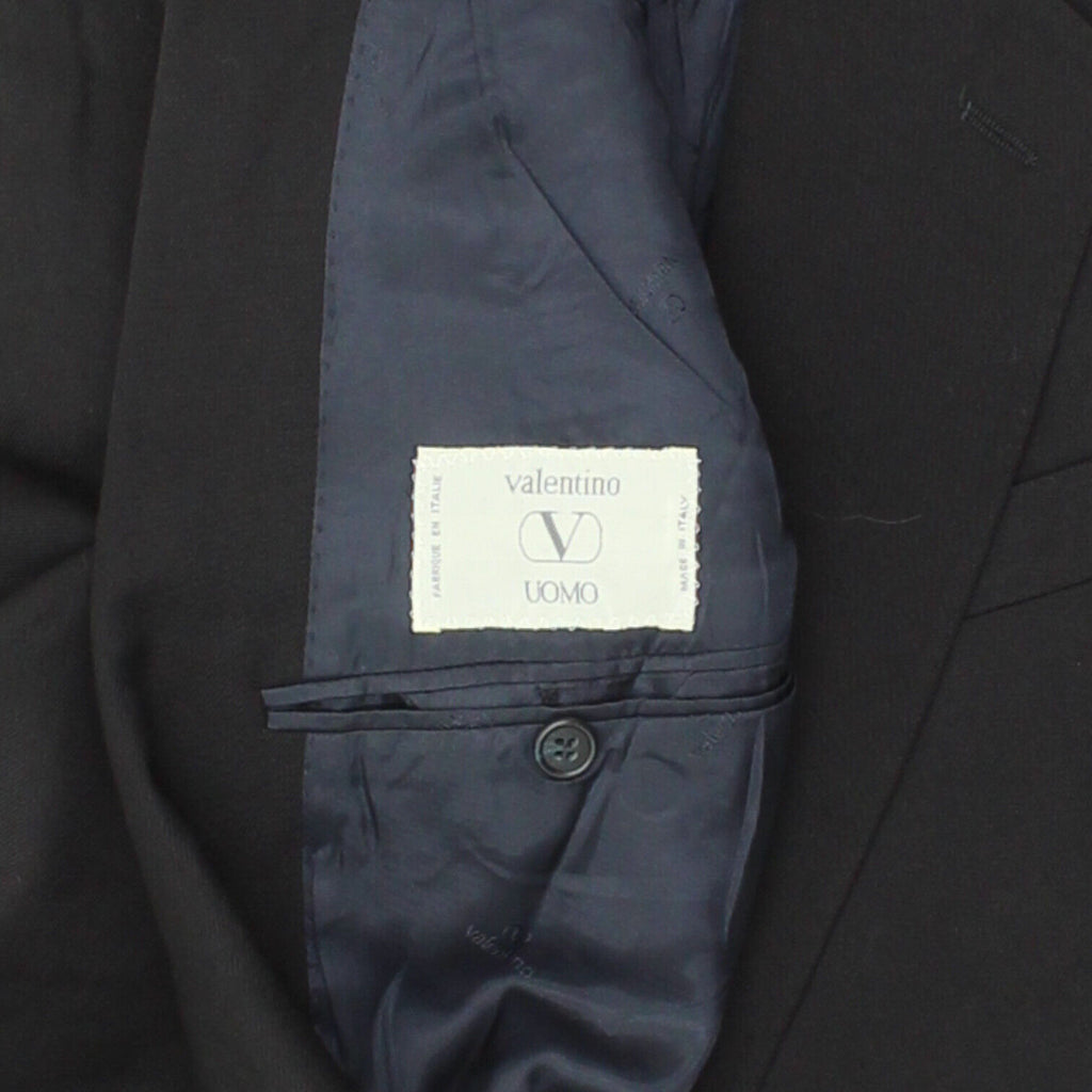 Valentino Uomo Mens Black Wool Blazer Jacket | Vintage High End Designer Suit | Vintage Messina Hembry | Thrift | Second-Hand Messina Hembry | Used Clothing | Messina Hembry 