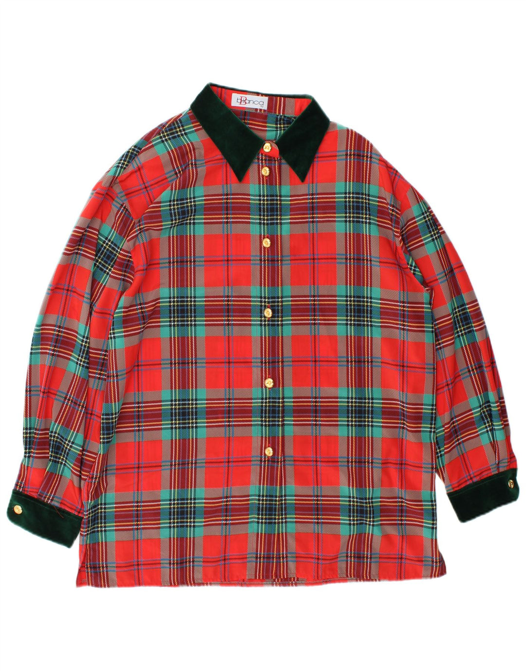 Bianca Womens Loose Fit Shirt IT 42 Medium Red Check Polyester