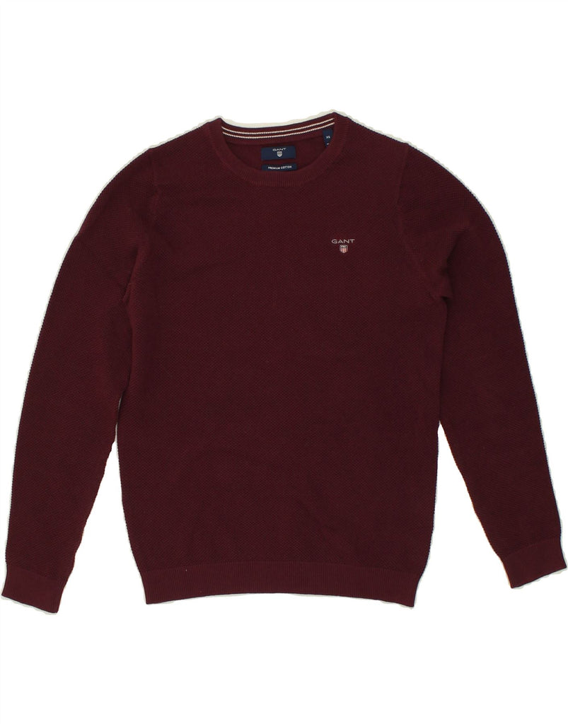 GANT Womens Sweatshirt Jumper UK 6 XS Maroon Cotton Vintage Gant and Second-Hand Gant from Messina Hembry 