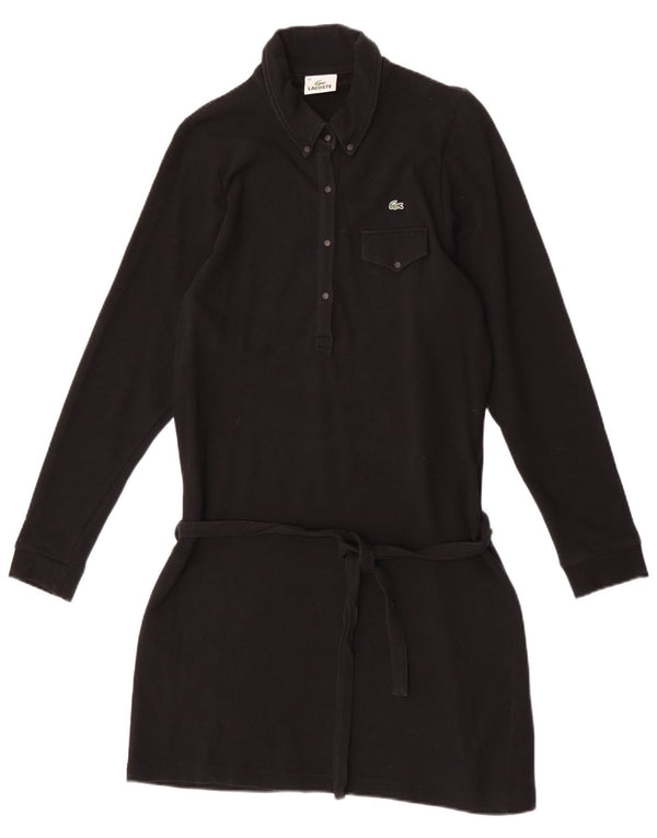 Lacoste Womens Long Sleeve Polo Dress Size 40 Medium Black Cotton