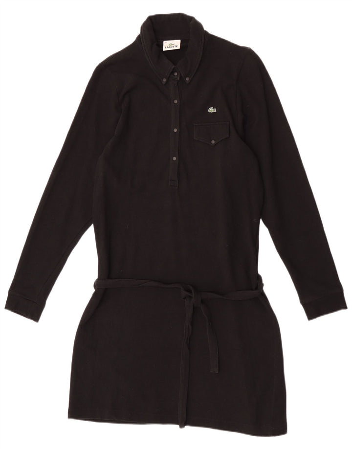 Lacoste Womens Long Sleeve Polo Dress Size 40 Medium Black Cotton