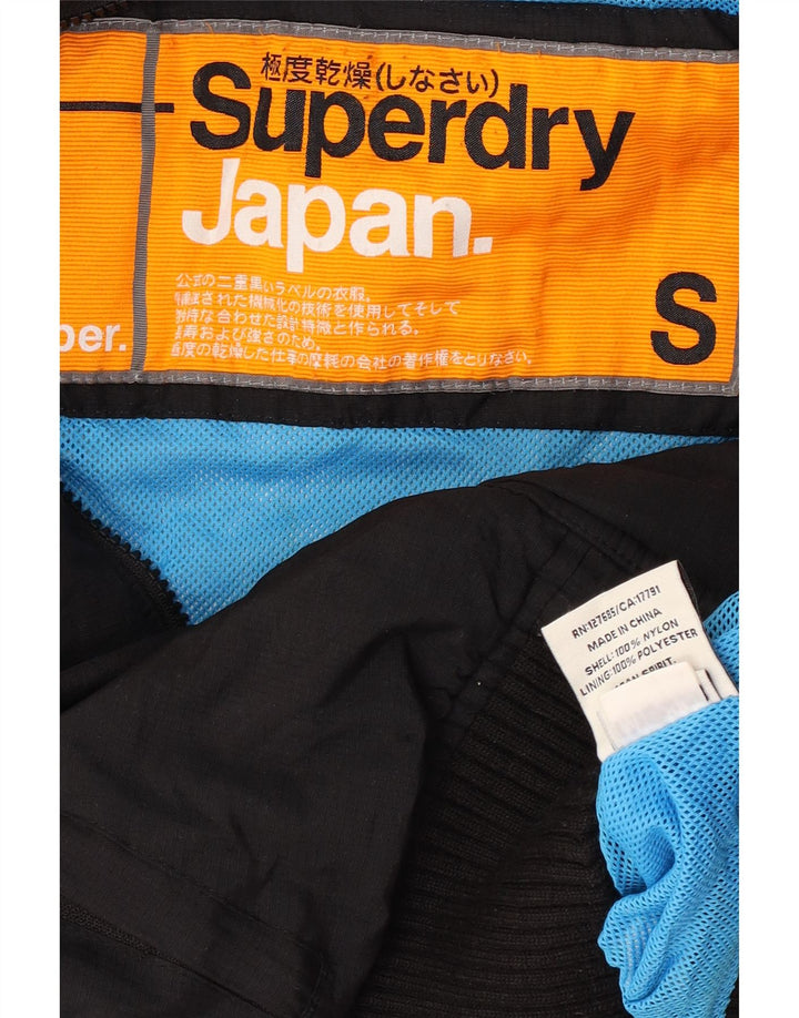 Superdry Womens Graphic Bomber Jacket UK 10 Small Black Nylon