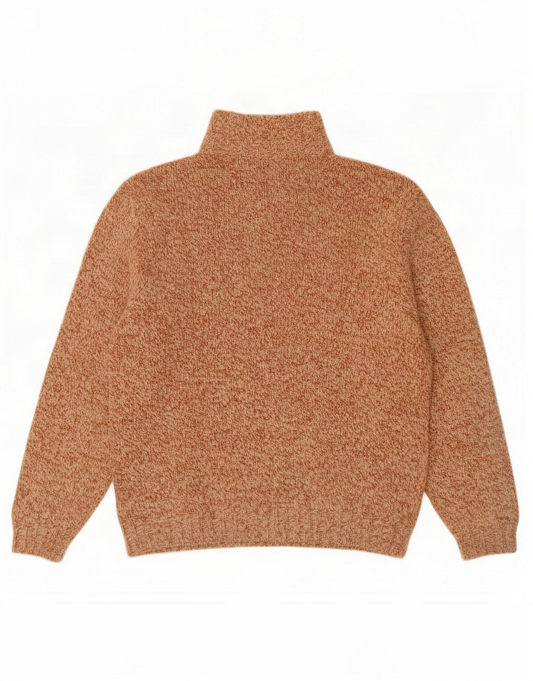 Vintage Mens Button Neck Jumper Sweater Large Brown Flecked Wool