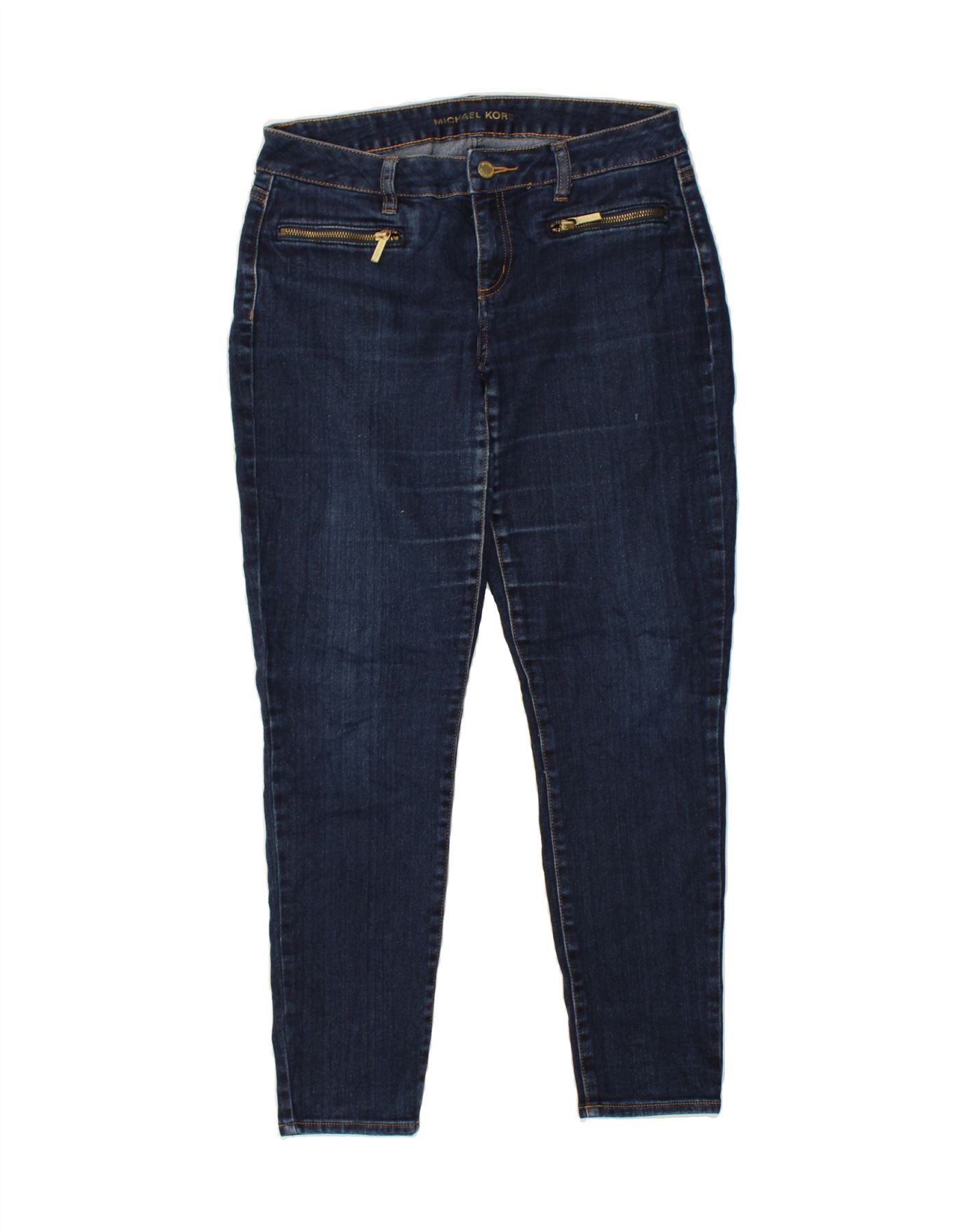 MICHAEL KORS Womens Skinny Jeans US 4 Small W31 L28 Navy Blue Cotton