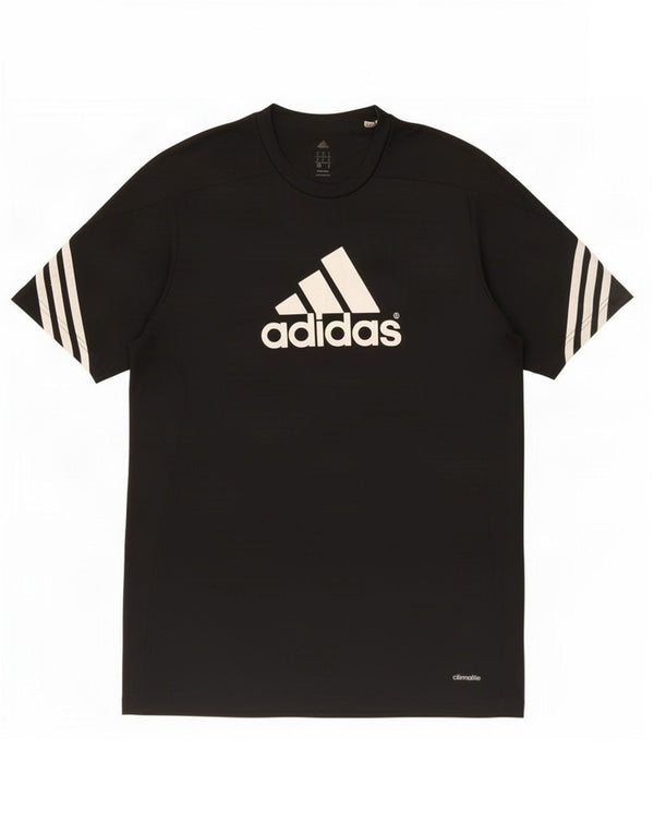Adidas Mens Climalite Graphic T-Shirt Top Medium Black Polyester